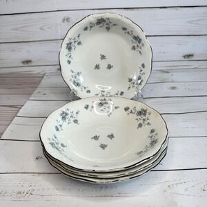 Johann Haviland Blue Garland Soup Bowls 7 5/8" Lot of 4 Germany Vintage